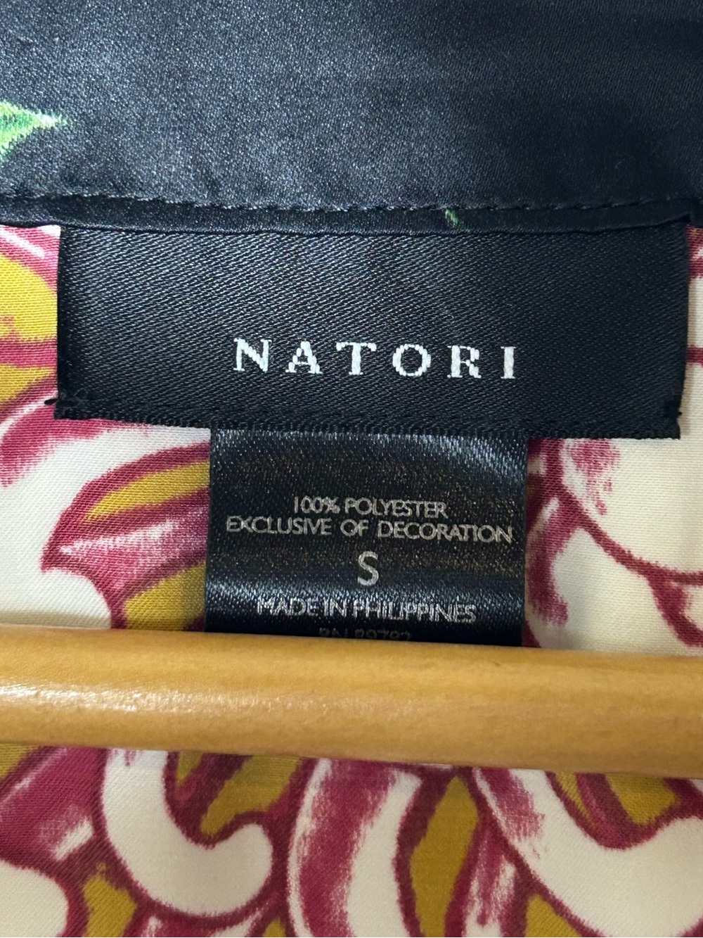 Natori Black Maxi Dress with Yellow, Red & Green Floral Print - Picture 4 of 8